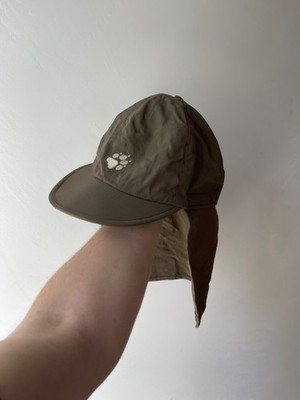 Jack Wolfskin Supplex Sun Cap with Neck Protection Hat Olive Green Size L Hiking
