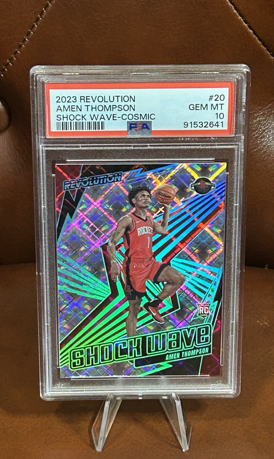 2023-24 Amen Thompson - Panini Revolution - Shock Wave - Cosmic /99 #20 (RC)