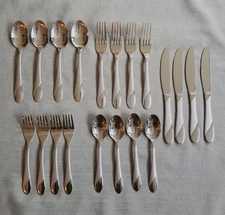 20-Cambridge SWIRL SAND Silversmiths Stainless Flatware 4 Settings NEW!