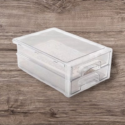 Cella Stacked Fridge Drawers - 2 Produce Saver Bins for Organizing Food New
