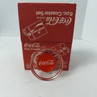 Vintage Coca-Cola Glass Coasters 6 Piece Set 1984 USA Made Box Included