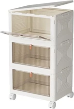 23Qt Plastic Storage Bins with Lids 3 Tier, Stackable for Storage, Boxes Lids,