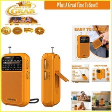 Orange Portable Radio AM FM SW Shortwave Receiver Pocket Radio 2AA Batteries