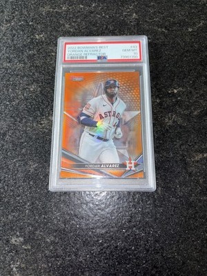 Yordan Alvarez Topps 2022 Bowman's Best Orange Refractor 21/25  #43 PSA 10 