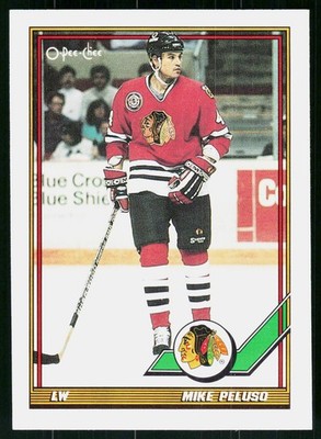 1991-92 O-Pee-Chee Mike Peluso #293 Chicago Blackhawks