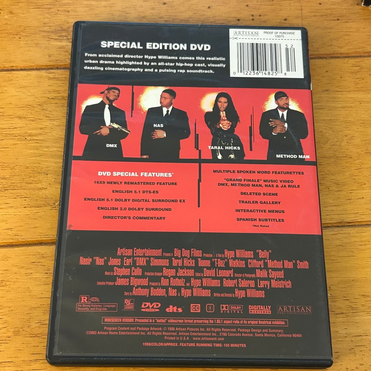 Belly DVD 1998 Special Edition Hype Williams, DMX, Nas, Method Man