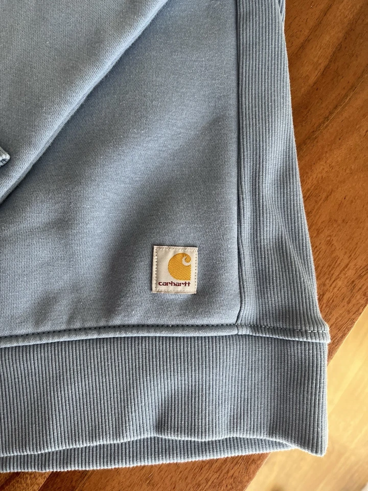 Carhartt Women’s Relaxed Fit Blue Sweatshirt Small Block Logo Sleeve - Image 4 of 4