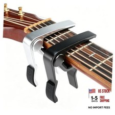 6 String Single-handed Guitar Capo For Acoustic Electric Black Silver