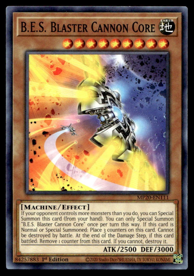 B.E.S. Blaster Cannon Core - MP20-EN111 - 1st Edition - YuGiOh| Buy 2 Get 1 Free