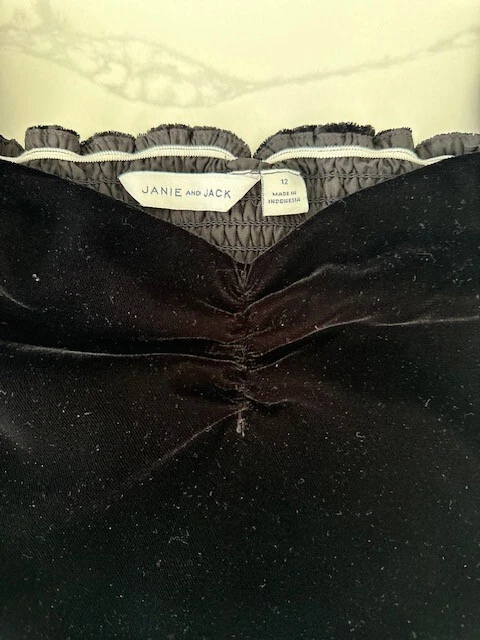 Girl's Dresses Janie and Jack Black Velvet Dress Size 12 - Image 2 of 4