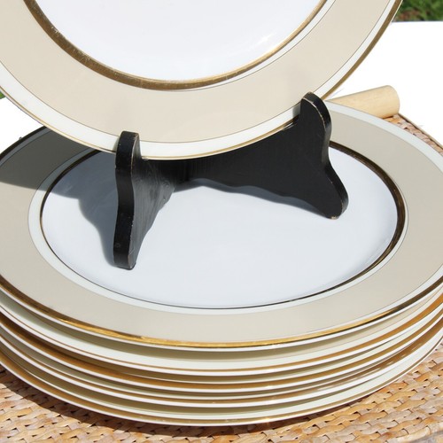 Set de 6 assiettes plates en porcelaine Guy Degrenne modèle Circa Or 26,5 cm - Imagen 3 de 4