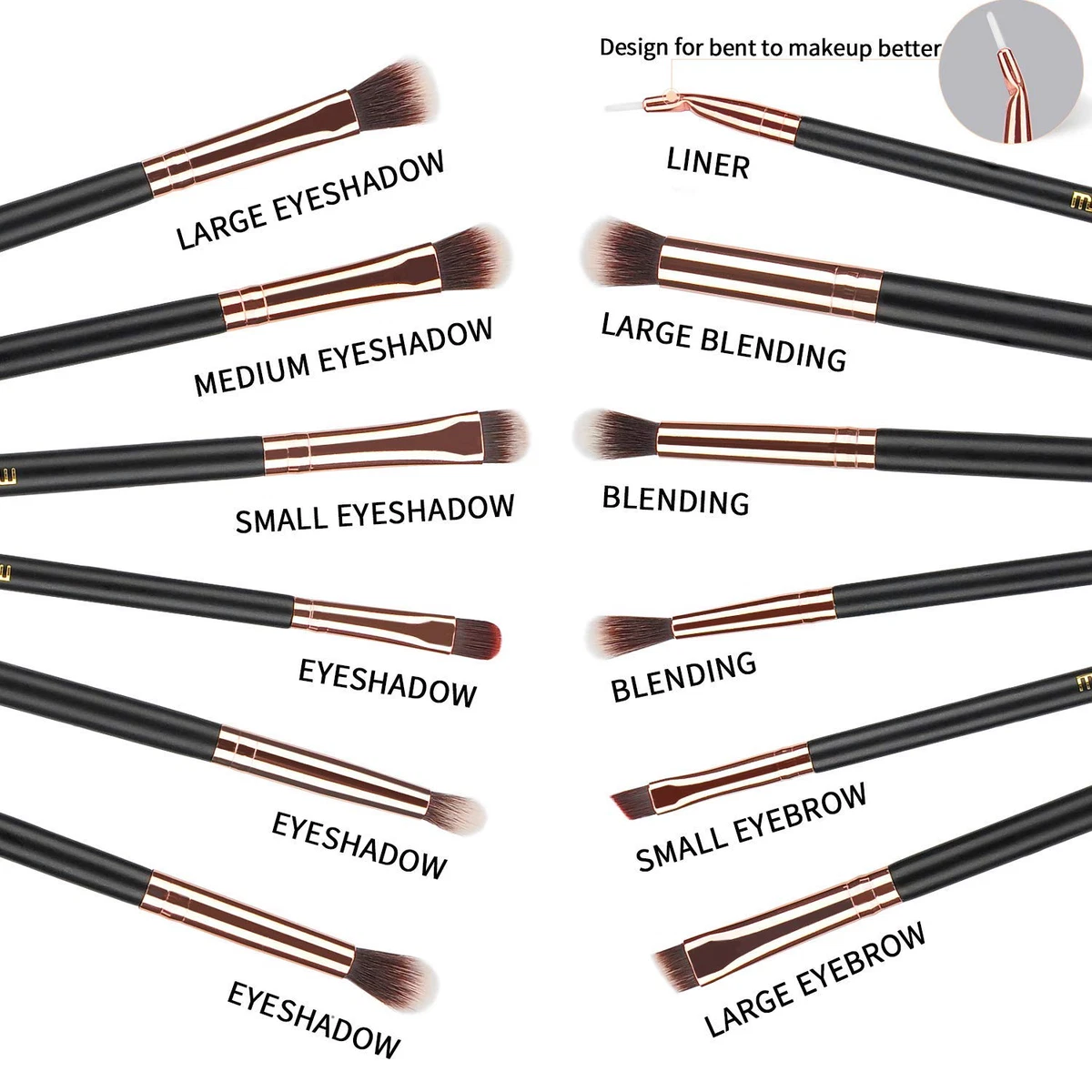 Eye Brush Set Makeup Eyeliner Eyeshadow Brushes Professional Blending Kit |  eBay