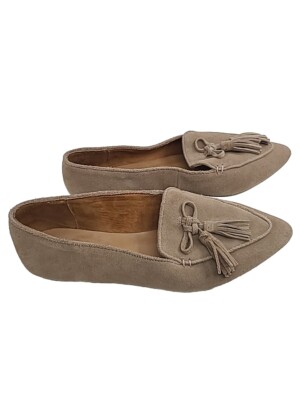 CROWN VINTAGE Womens Shoes Flats Tan Loafers Tassels Suede  display picture 2