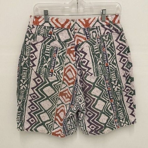 Vintage Not Guilty Retro Funky Maximalist Tribal 100% Cotton Skater Shorts 6/8 - Picture 3 of 6