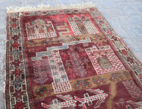 3x5 handgefertigter afghanischer Woll-Baluchi-Bildteppich Vintage persischer Stamm kleiner Teppich - Bild 5 von 10