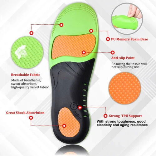 Orthotic Shoe Insoles Inserts-Flat Feet/High Arch Support for Plantar-Fasciitis - Picture 12 of 32