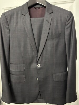 Thick As Thieves LA - MtM Slim Fit Two Button Suit, 36R - Charcoal Glen Plaid