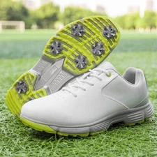 Comfortable Golf Spikes Men's Waterproof Lace-up Golfer Trainers Walking Shoes