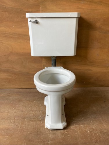 Antique Standard Mid Century White Porcelain Toilet Bowl Tank Lid Deco 42-25E - Picture 2 of 12