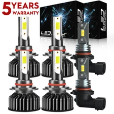 For GMC Sierra 1500 2500 HD 3500 2001-2006 LED Headlights + Fog Light Bulbs F2QC