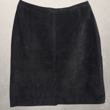 Wilson's Vintage Suede Leather Skirt, Women's Size 8, Black
