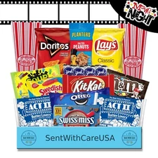 Movie Night Snack Box - Movie Snacks Date Night Gift Box - Snack Basket College