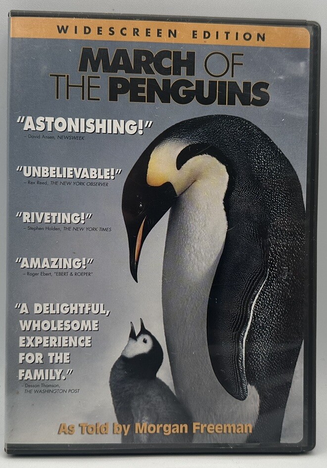 March Of The Penguins DVD Widescreen Edition Narrated By Morgan Freeman 2005