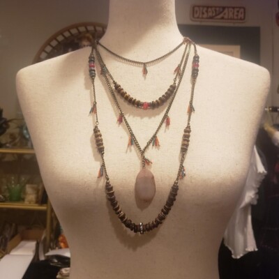 Vtg Express Chunky Statement Necklace, Bohemian, Indie, y2k