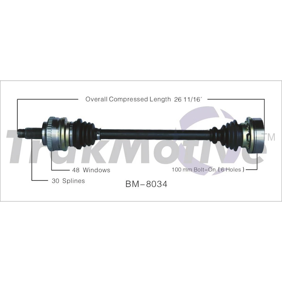 Eje trasero izquierdo trasero derecho TrakMotive CV 2x para BMW 330i 2001 hasta 2005 Foto 2 de 3