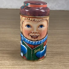 Vintage Cap-Tins The Tin Box Co England Design By Daher Christmas Carol Song 4”