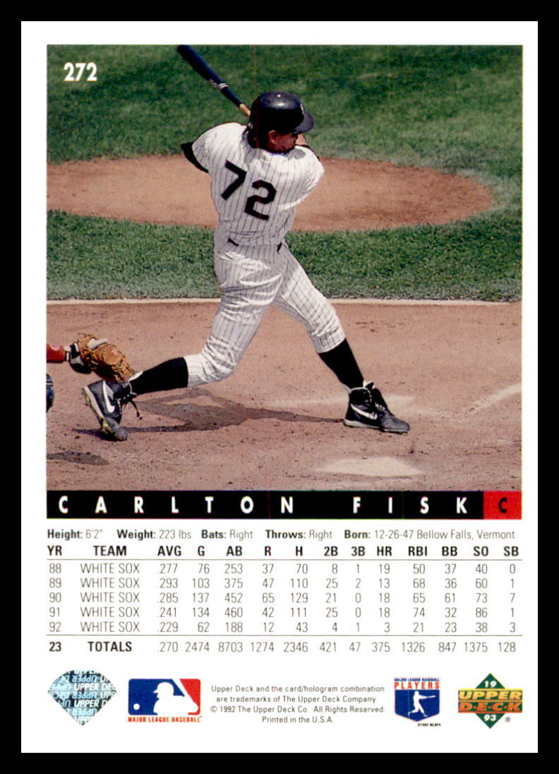 1993 Upper Deck #272 Carlton Fisk | eBay