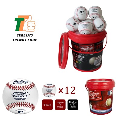 Official T-Balls | TVB | Youth/6u | Bucket | 12 Count | Sponge Rubber Core | ...