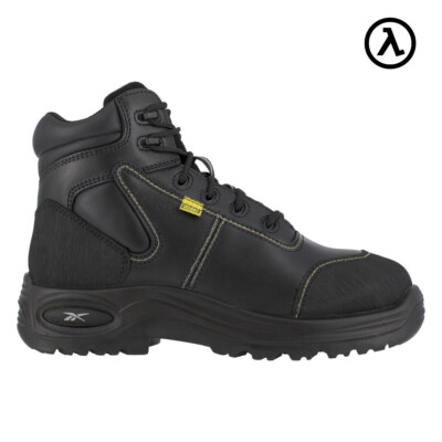 REEBOK TRAINEX MEN'S 6'' SPORT CUSHGUARD  INTERNAL MET GUARD BLACK BOOTS RB6755