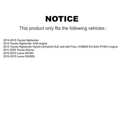 For Toyota Highlander Sienna Front Rear Coated Brake Rotor Semi-Metallic Pad Kit - Picture 2 of 10
