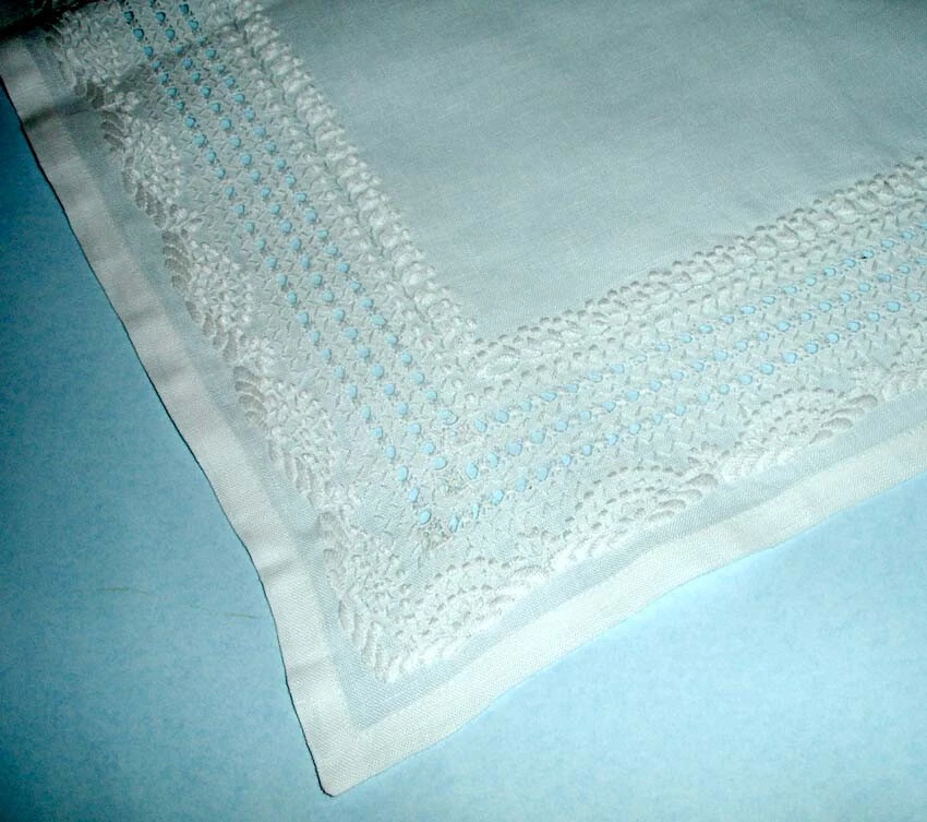 Ralph Lauren Wickward Hand Embroidered Placemats 2 PC. White Heirloom Linen New - Image 3 of 3