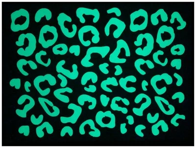 Leopard Print Glow In The Dark Vinyl Stickers Decals Sheet 24 Colours A4 A5 Size - Image 1 of 4