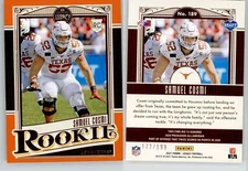 Samuel Cosmi 2021 Legacy Orange #189 /199 Texas Commanders RC Rookie