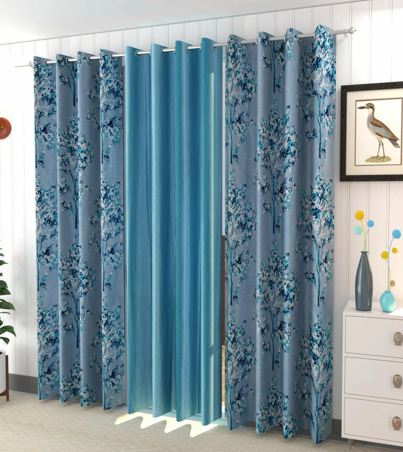 New 3 Piece Window Curtain Set - 5 feet