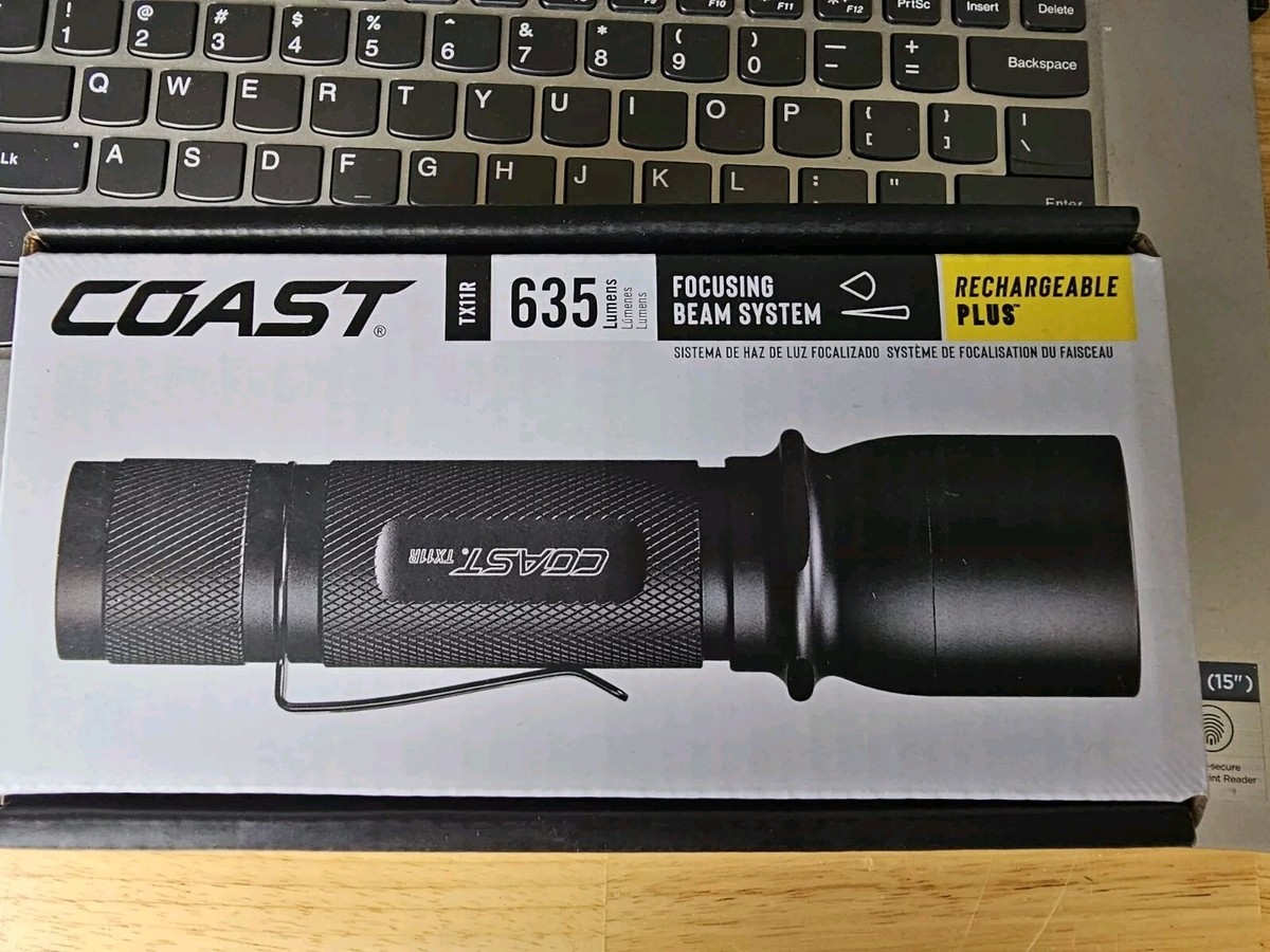 coast rechargeable led flashlight backpacking XP11R 2600 Lumen USB-C with Slide Focus and Pure Beam Focusing Optic, 4 Light Modes, Black Reliable lighting can make all the difference when navigating remote trails COAST G22R Flashlight Black