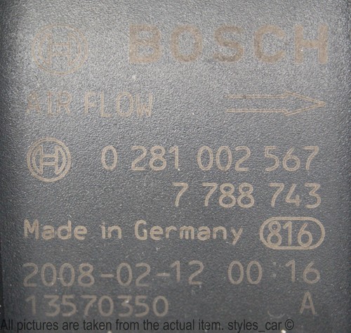 7788743 BMW 1 3 7 Series X1 Genuine Bosch Mass Air Flow MAP Sensor 0281002567 - Picture 3 of 12