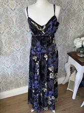 ladies 8 dress Monsoon long grecian Black Purple smart wedding evening party Sun