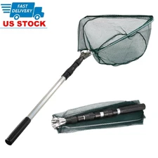 Telescopic Folding Aluminum Handle Fishing Landing Net 3 Section Extending Pole