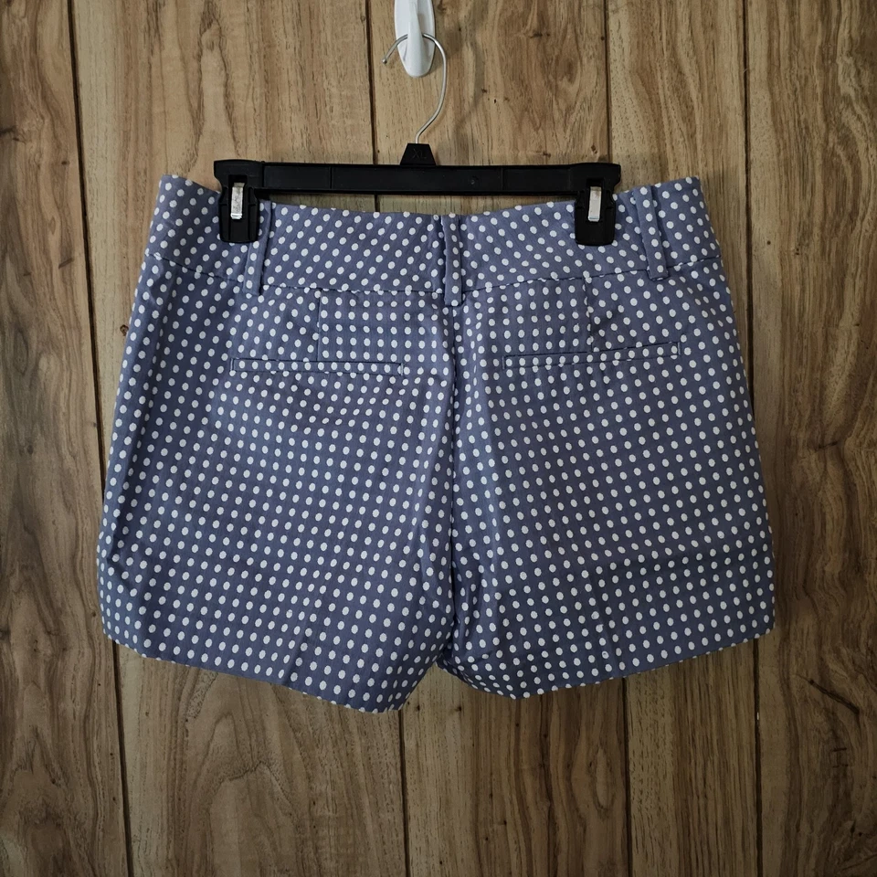 Pantalones Cortos Ann Taylor Para Mujer 6 Azul/Blanco Punto Cinturón Lazos Cremallera Frontal Daisy Duke Foto 2 de 4