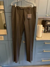 Zanella Men’s Dress Pants Noah 33 Waist Classic Black Italy Wool NEW NWT Trouser