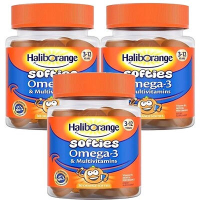 Haliborange Softies Omega 3 & Multivitamine für Kinder | Orangengeschmack 30er Pack