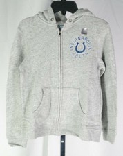 Indianapolis Colts Full Zip Hoodie Girls Youth Large Heather Grey TF