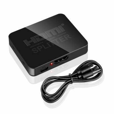 HDMI Splitter 1 in 2 Out Umschalter Verteiler Adapter 3D 4K Ultra HD Full 1080P