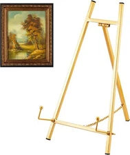 Leinuosen Metal Easel Stand 16.5" H x 8.7" W x 4.3" D Table Top gold 