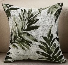 Big Leaf Palm Leaves Jacquard Tropical Nature Throw Pillow Cover Home Decor