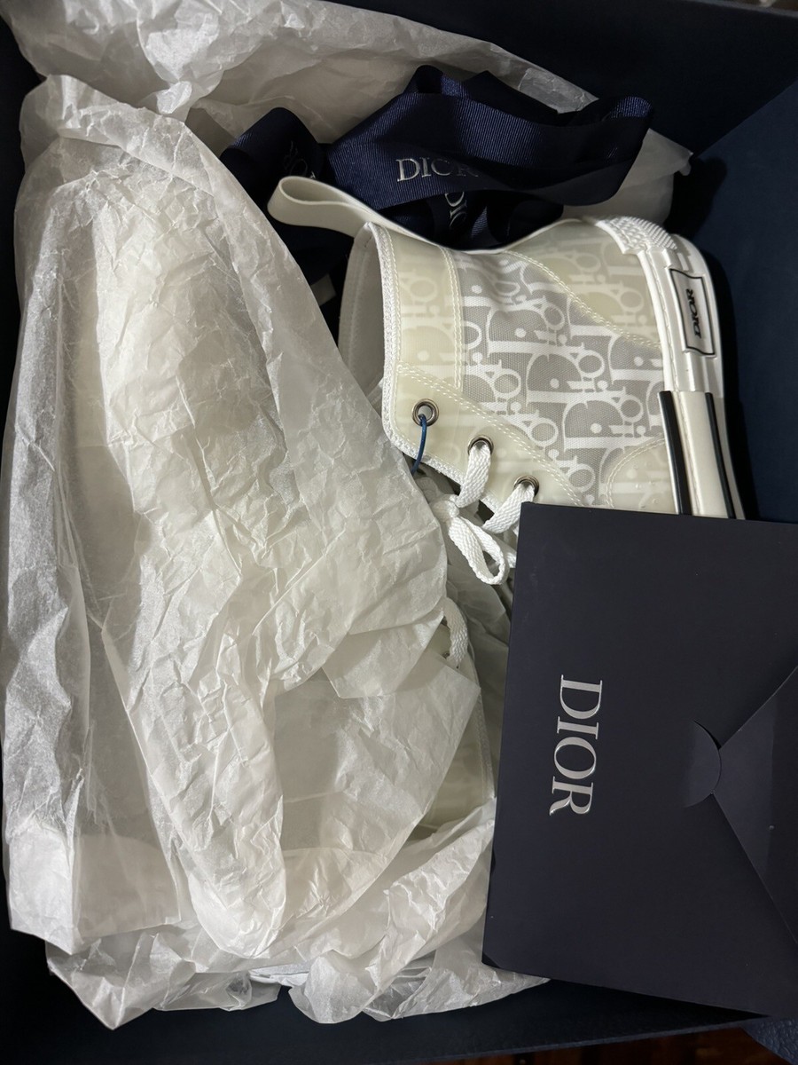 U　Christian DIOR Whiteコート　38サイズ Christian Dior Men's B23 High-Top Sneakers Oblique White